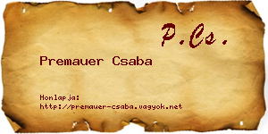 Premauer Csaba névjegykártya